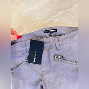 Fashion Nova Silver Zippered Skirt